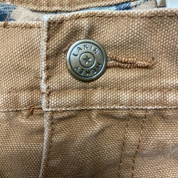 Larkin + McKey 2000s Tan Flannel Lined Cargo Workwear Pants - Picture 5 of 8